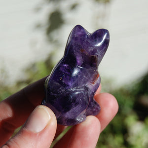 Amethyst Carved Crystal Cat