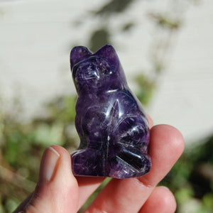 Amethyst Carved Crystal Cat