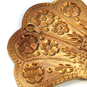 Divine Hand Ex Voto Milagro Ornament in Antiqued Brass