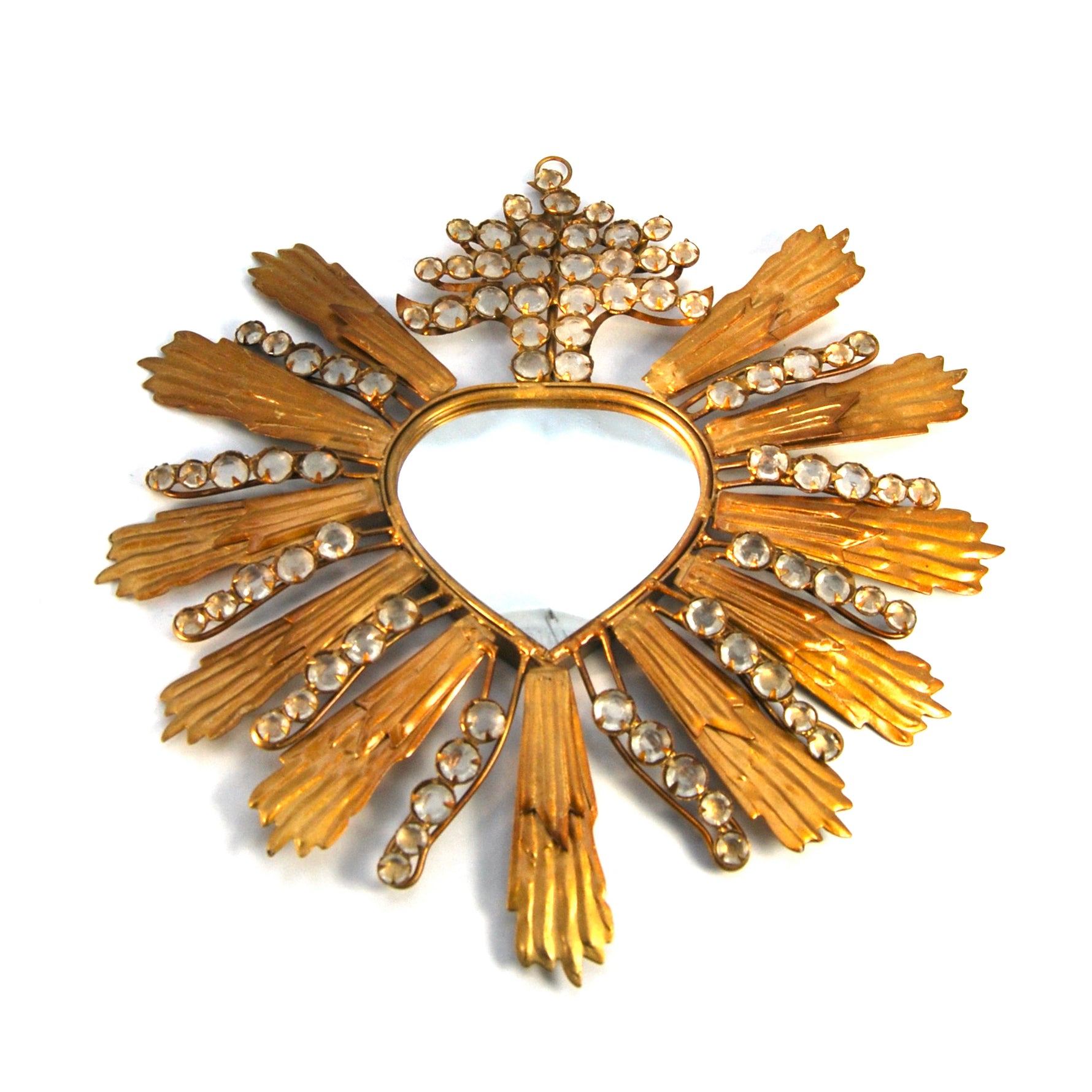 Jeweled Sacred Heart Ex Voto Accent Mirror
