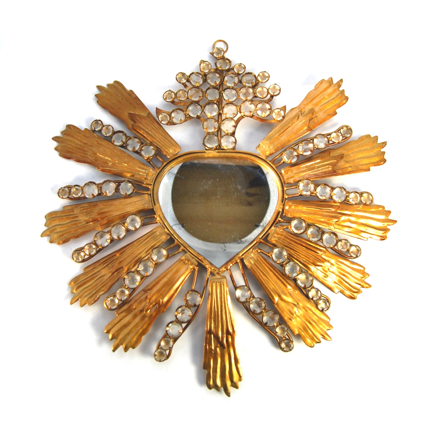 Jeweled Sacred Heart Ex Voto Accent Mirror