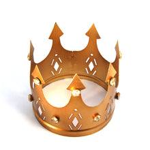 Load image into Gallery viewer, Jeweled Santos Crown in Antiqued Brass, Medium 4in
