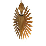Sacred Heart Ex Voto with Sunray Halo, Antiqued Brass Wall Hanging
