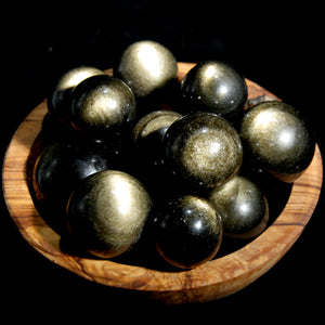 Gold Sheen Obsidian Crystal Spheres