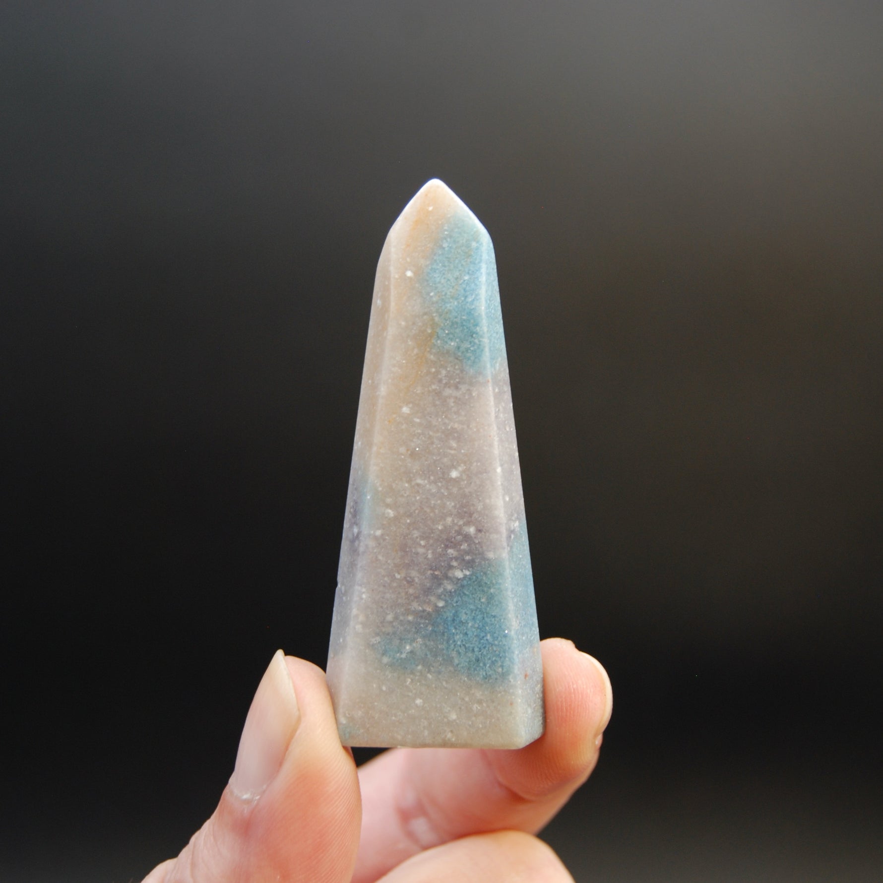 Blue Trolleite Quartz Crystal Tower