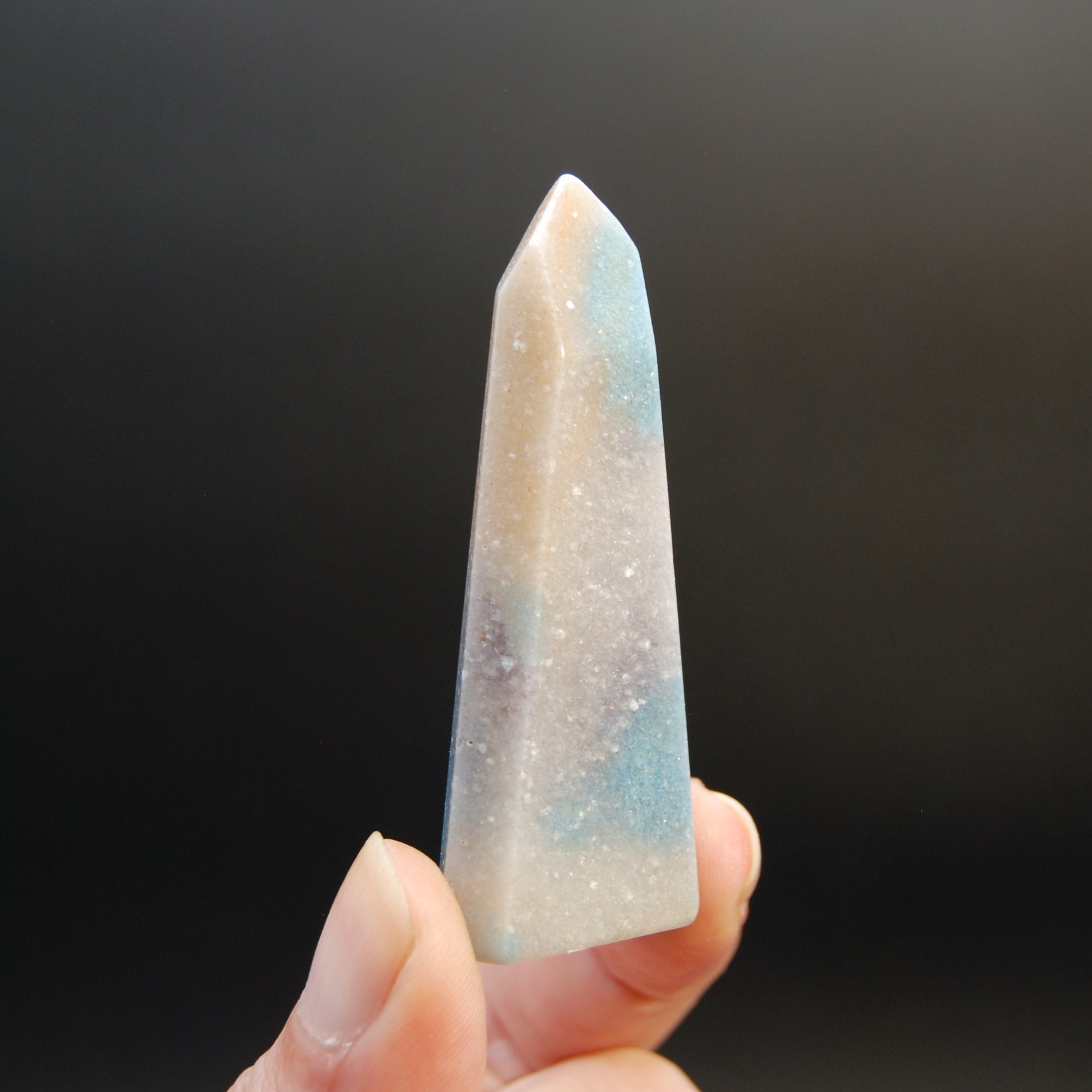 Blue Trolleite Quartz Crystal Tower