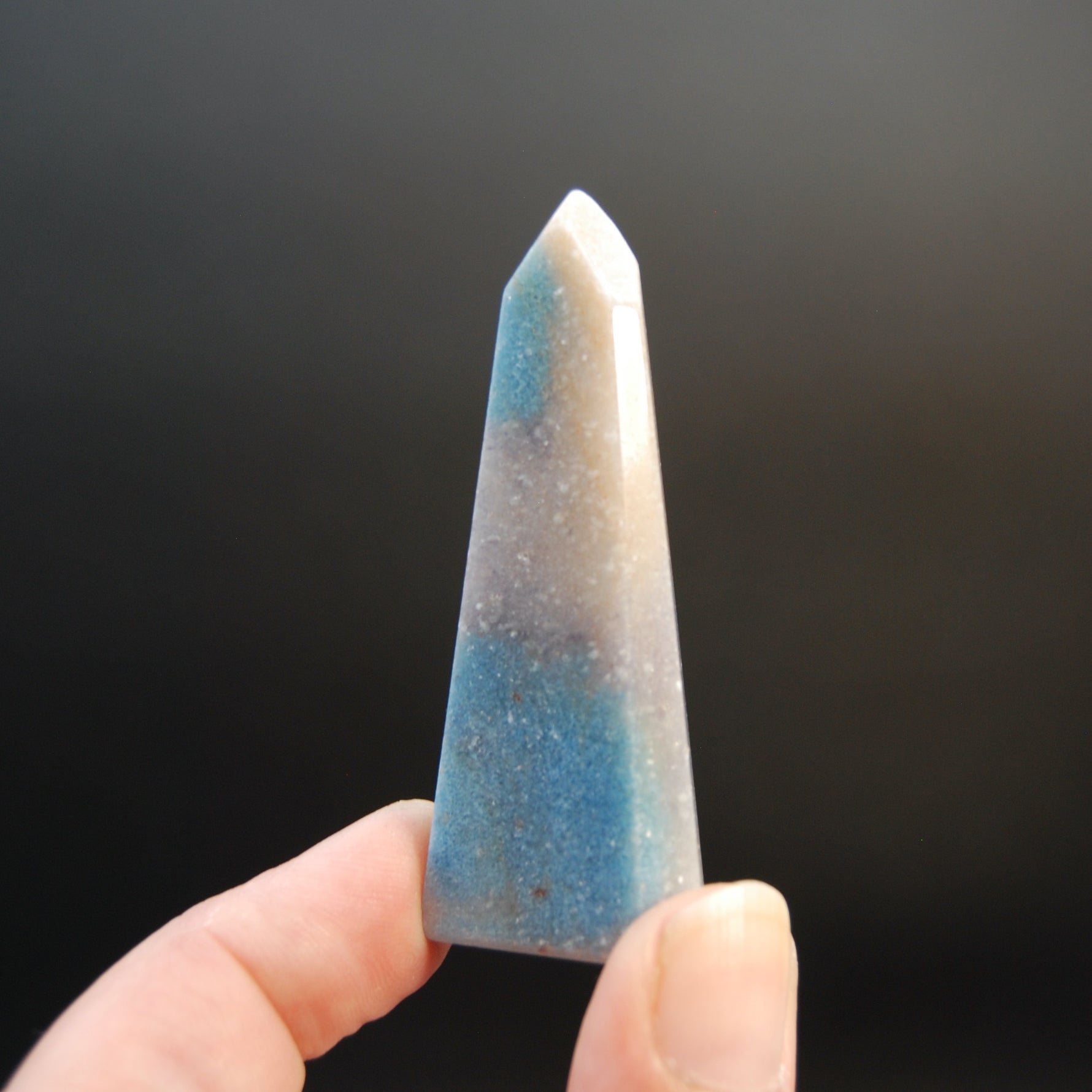Blue Trolleite Quartz Crystal Tower