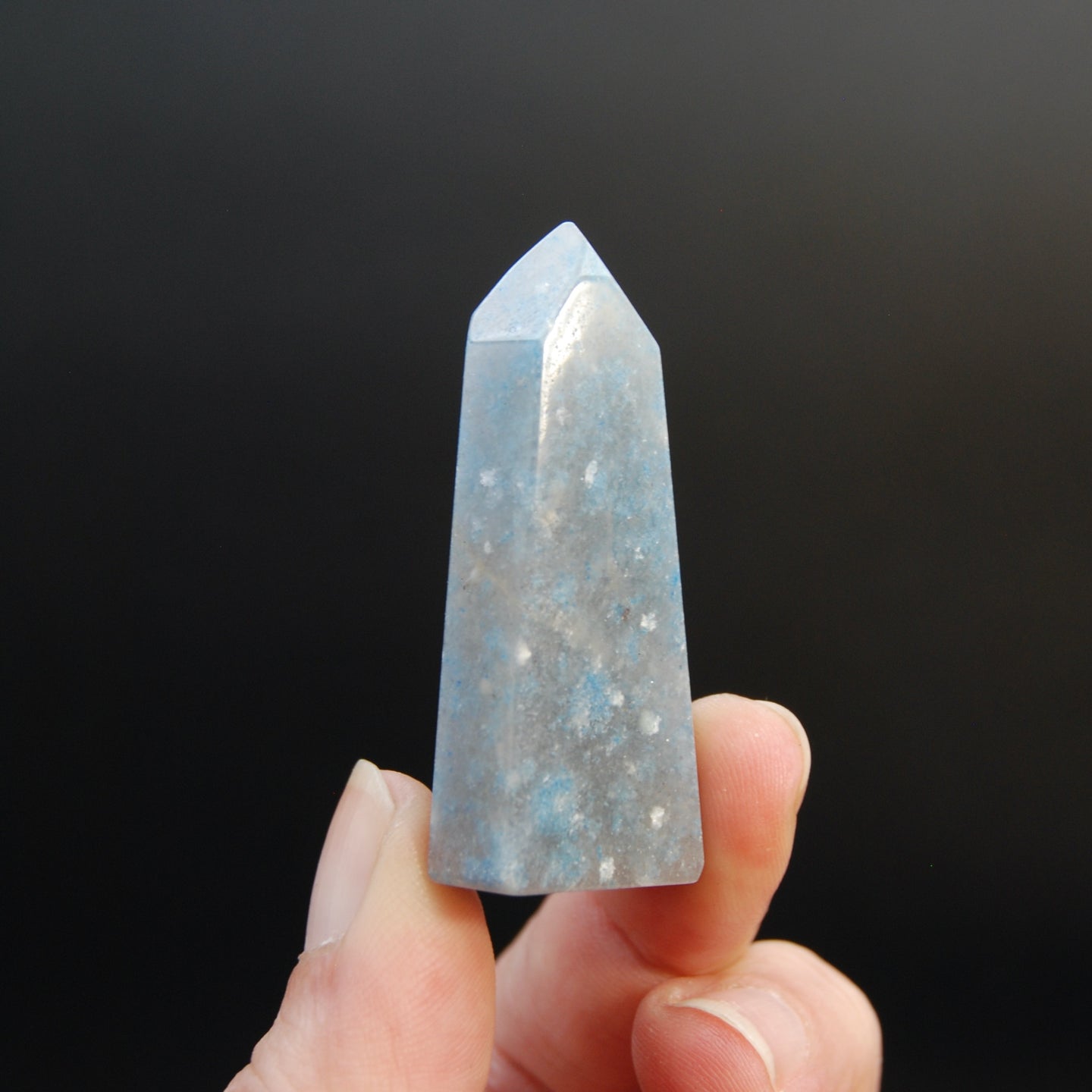 Blue Trolleite Quartz Crystal Tower