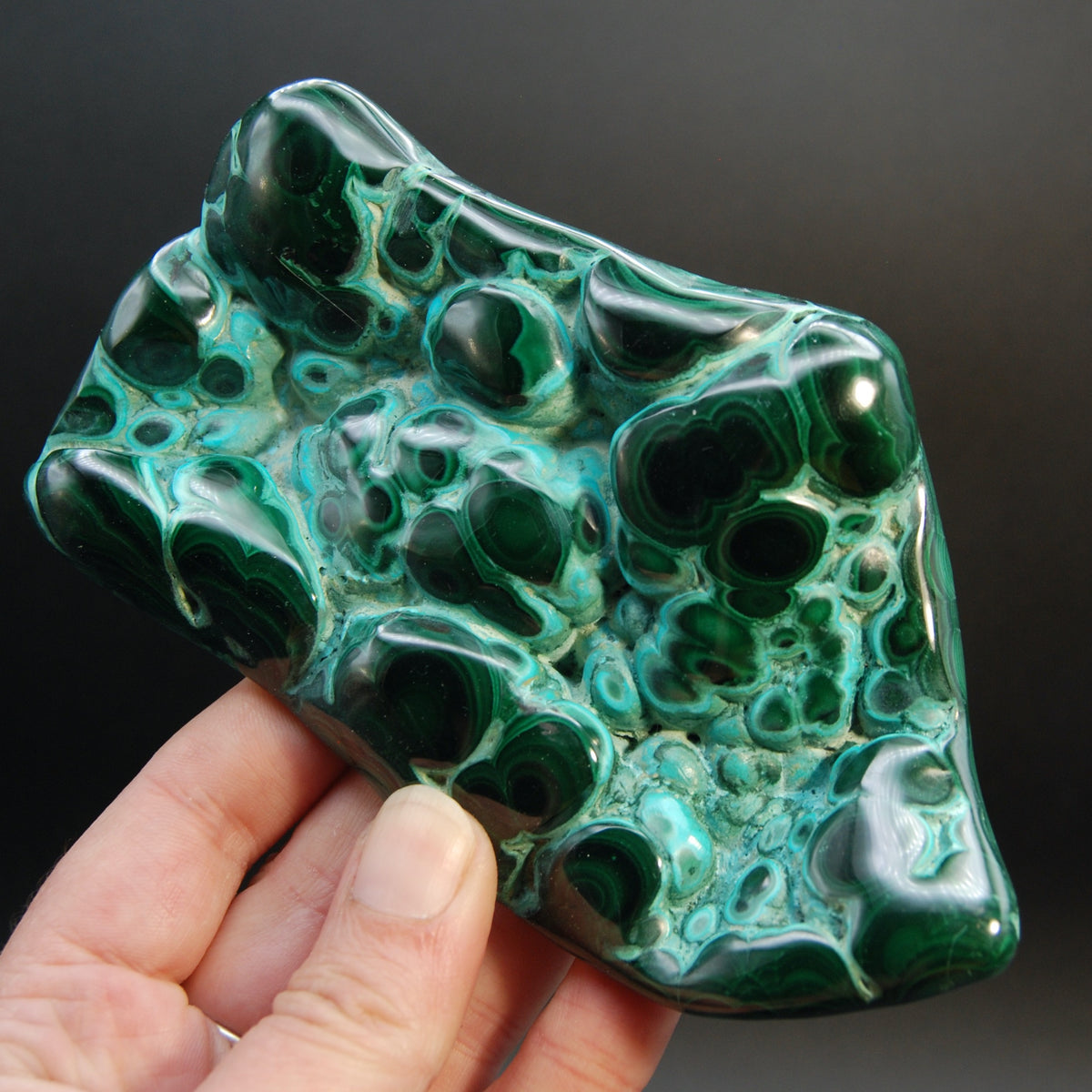 Malachite Chrysocolla Freeform Polished Crystal, Congo