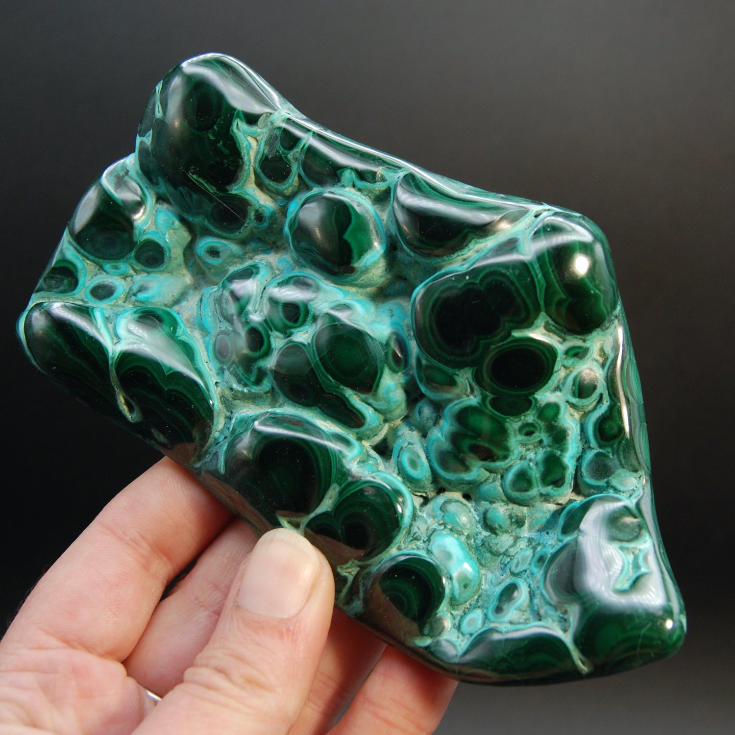 Malachite Chrysocolla Freeform Polished Crystal, Congo