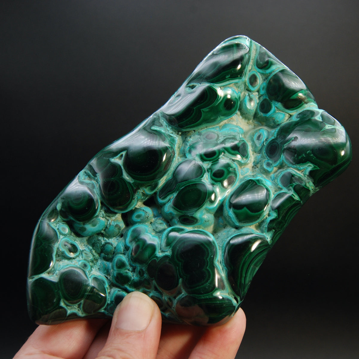 Malachite Chrysocolla Freeform Polished Crystal, Congo