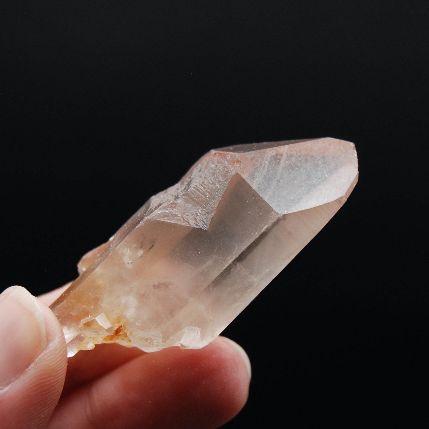 Pink Shadow Lemurian Seed Quartz Crystal