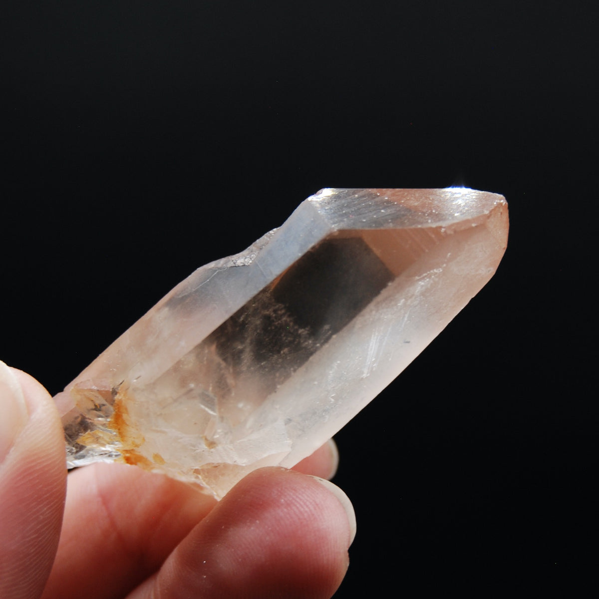 Pink Shadow Lemurian Seed Quartz Crystal
