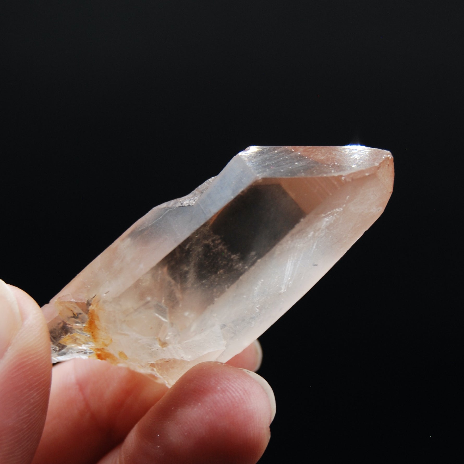 Pink Shadow Lemurian Seed Quartz Crystal