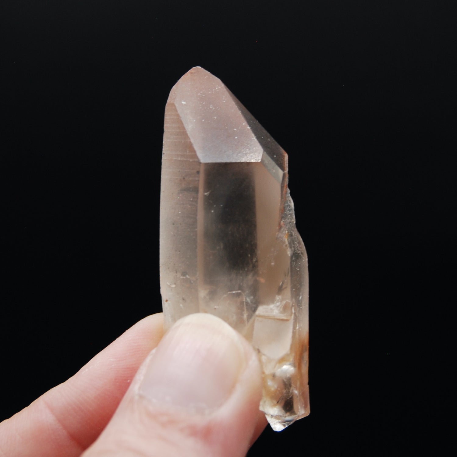Pink Shadow Lemurian Seed Quartz Crystal