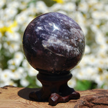 Load image into Gallery viewer, purple chalcedony sphere
