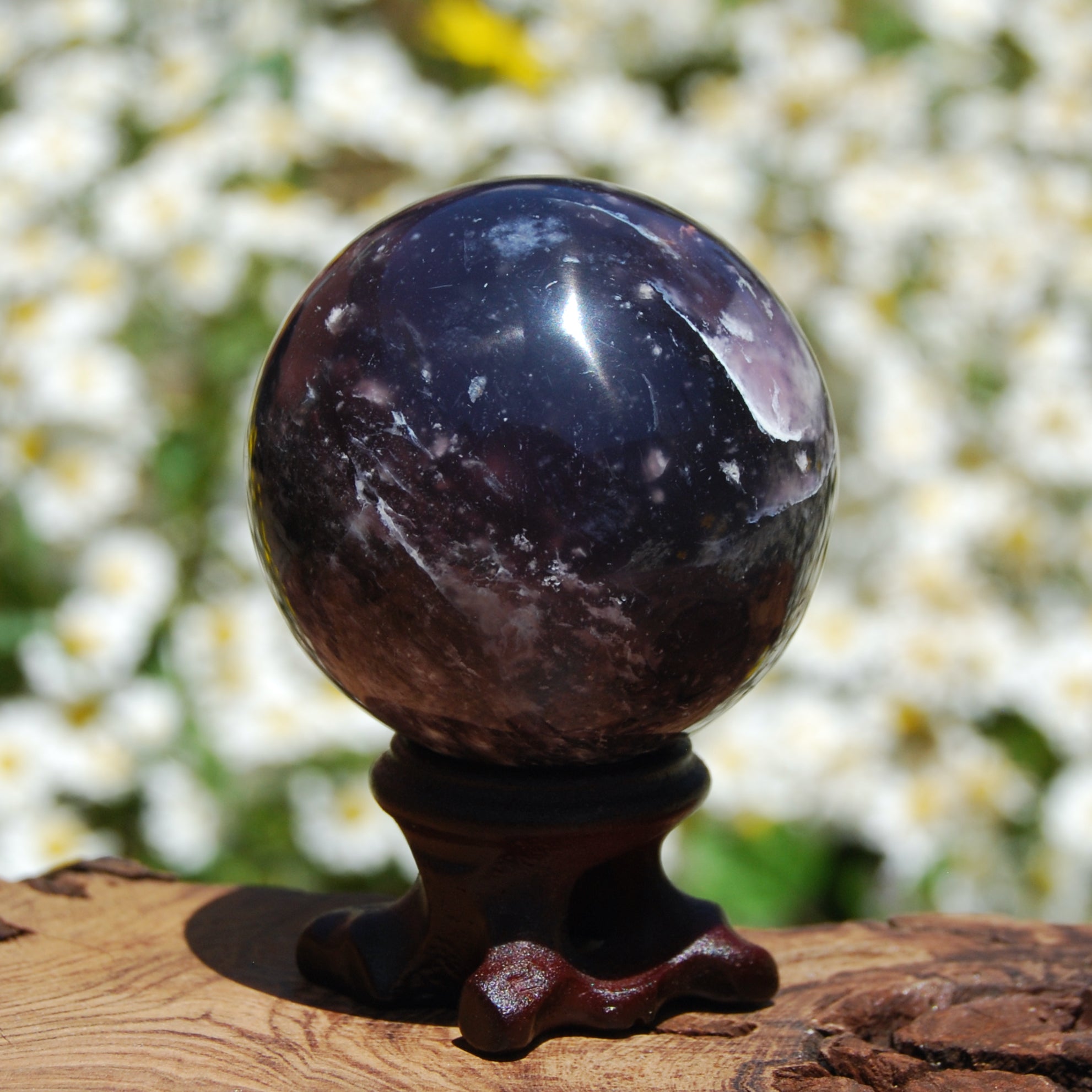 1.9in 160g Purple Chalcedony Crystal Sphere, Violet Flame Agate