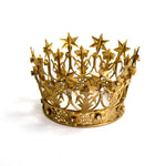 Santos Crown, Antique Gold Rhinestone Star Lily Motif