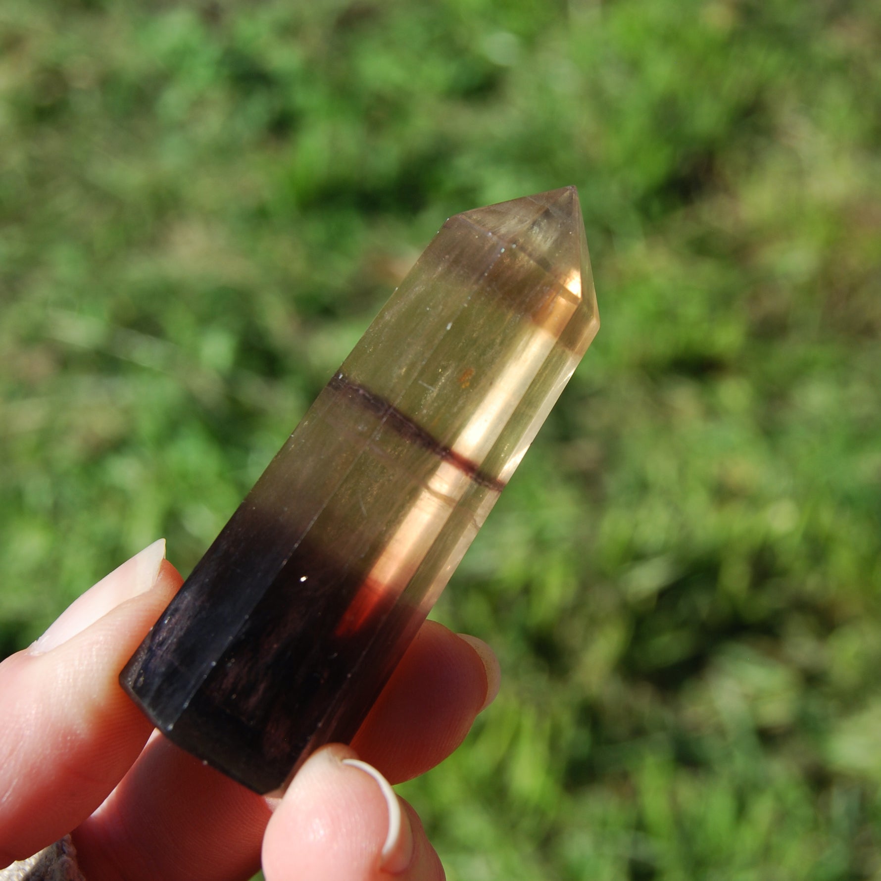Gold Magenta Fluorite Crystal Towers