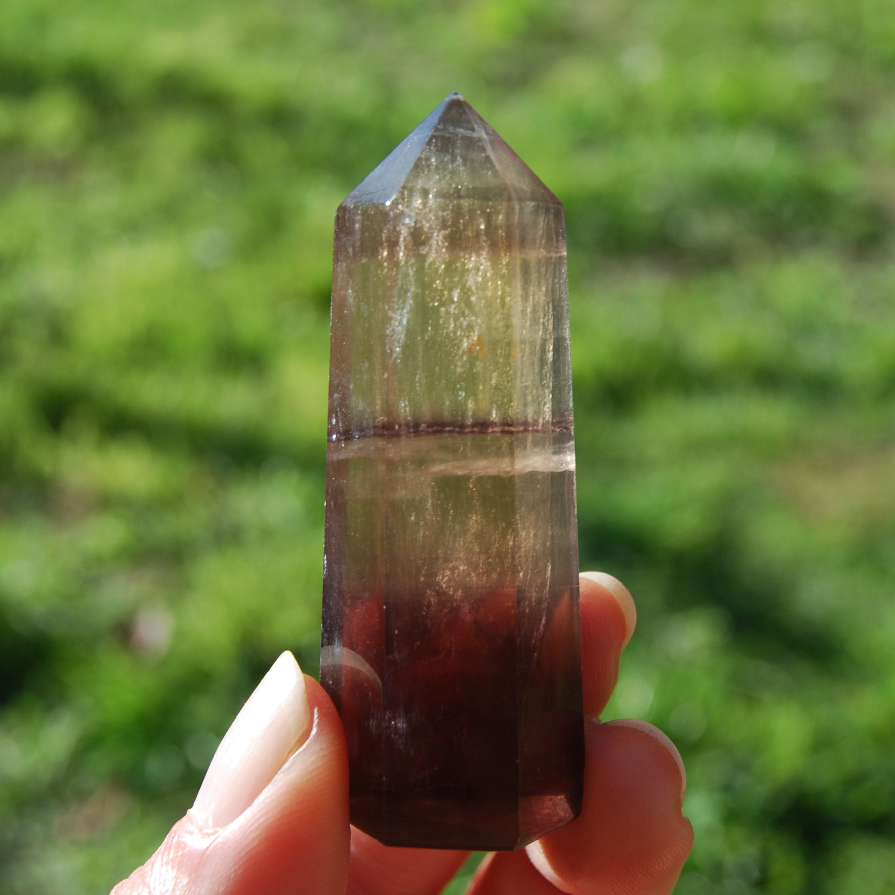 Gold Magenta Fluorite Crystal Towers