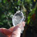 AAA Clear Quartz Carved Crystal Fish Good Luck Pearl