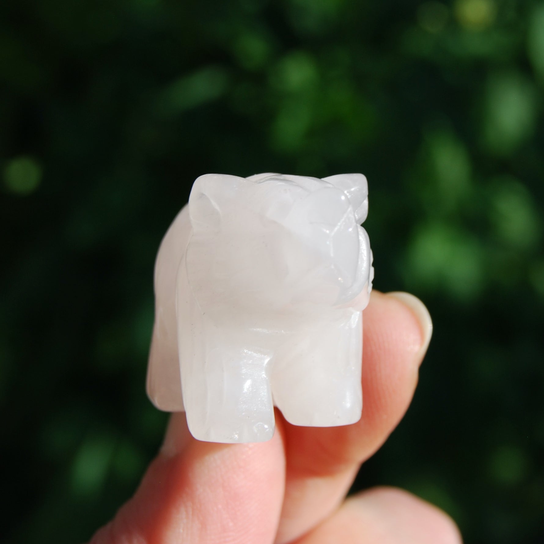 Rose Quartz Carved Crystal Bear