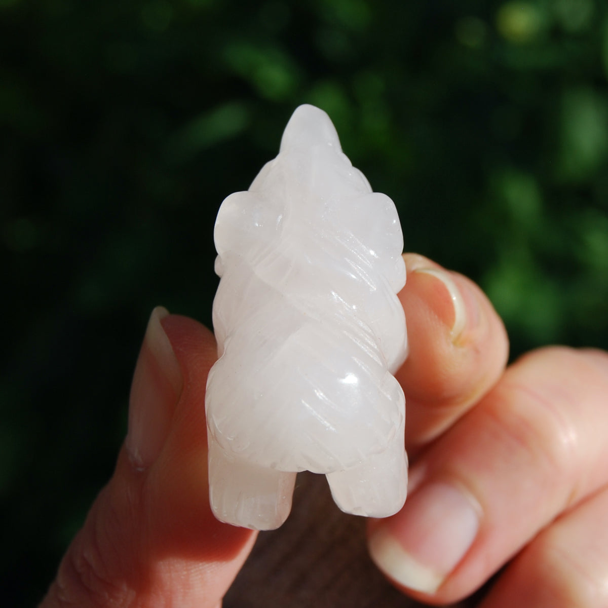 Rose Quartz Carved Crystal Bear