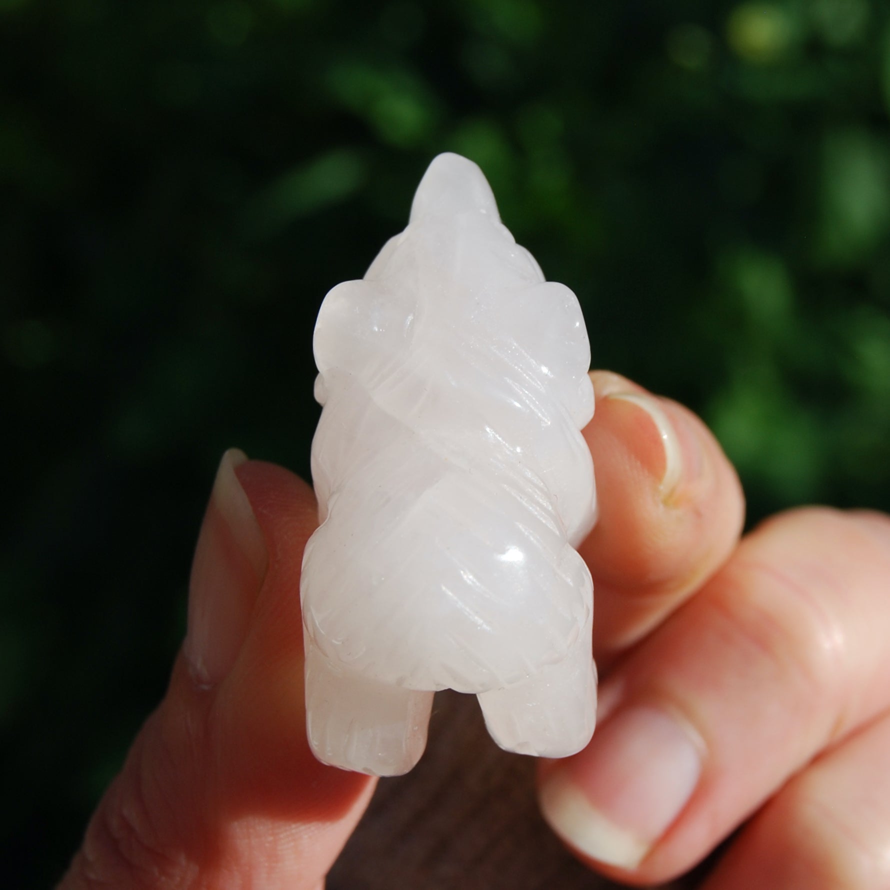 Rose Quartz Carved Crystal Bear