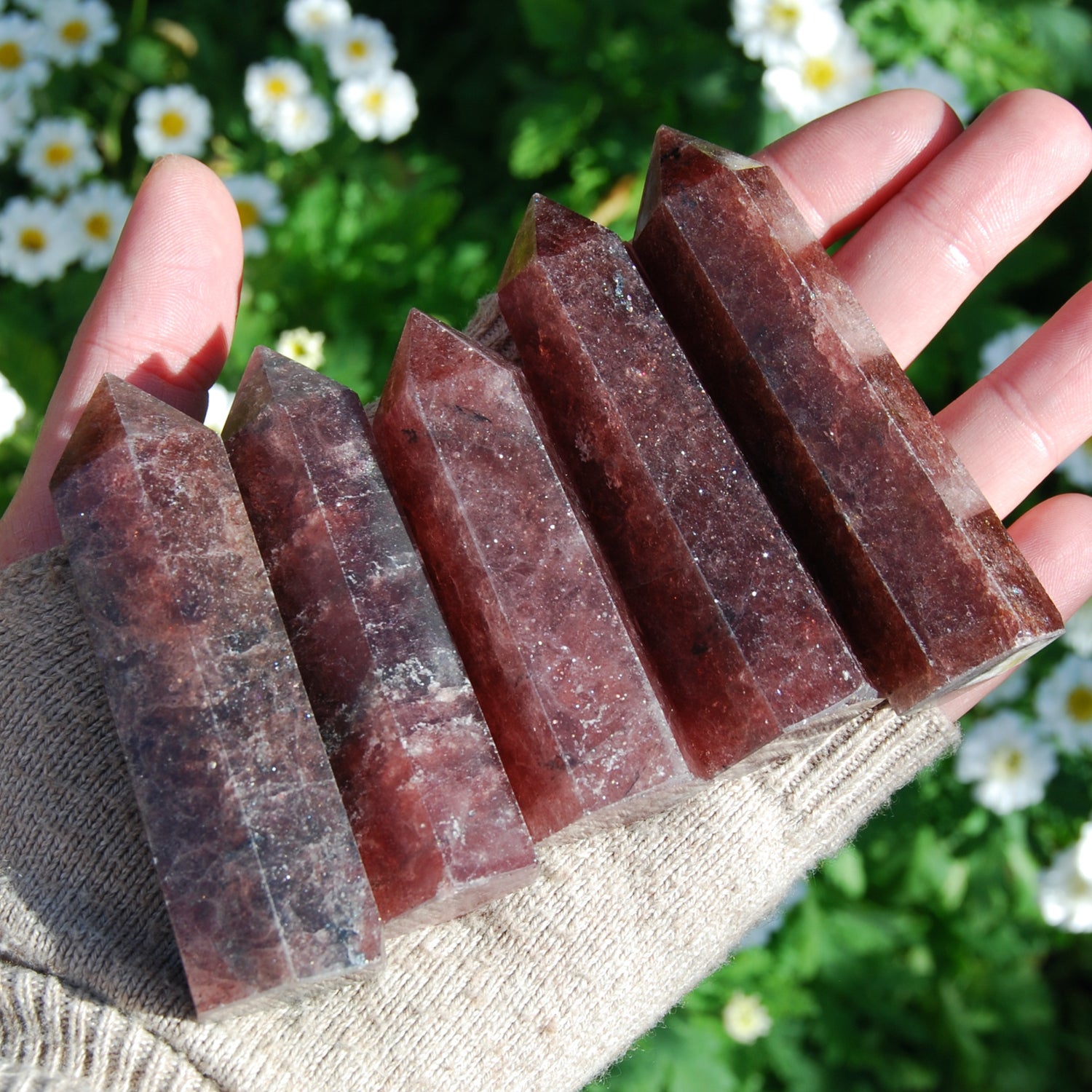 Strawberry Quartz Crystal Tower, Natural Strawberry Quartz Crystal 