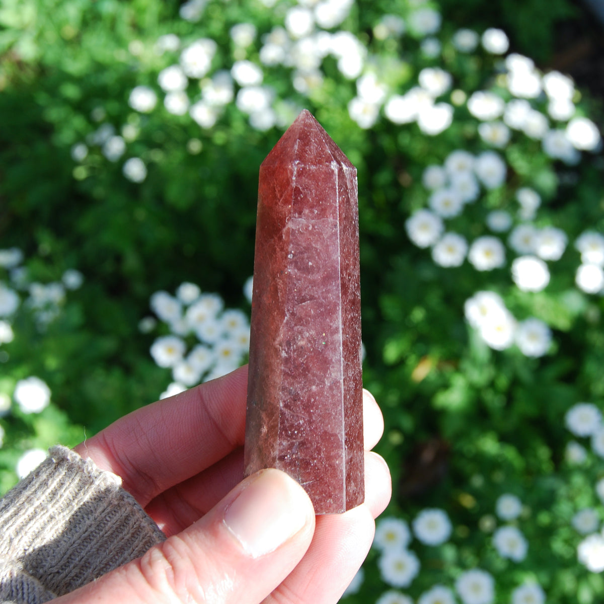 Strawberry Quartz Crystal Tower, Natural Strawberry Quartz Crystal 