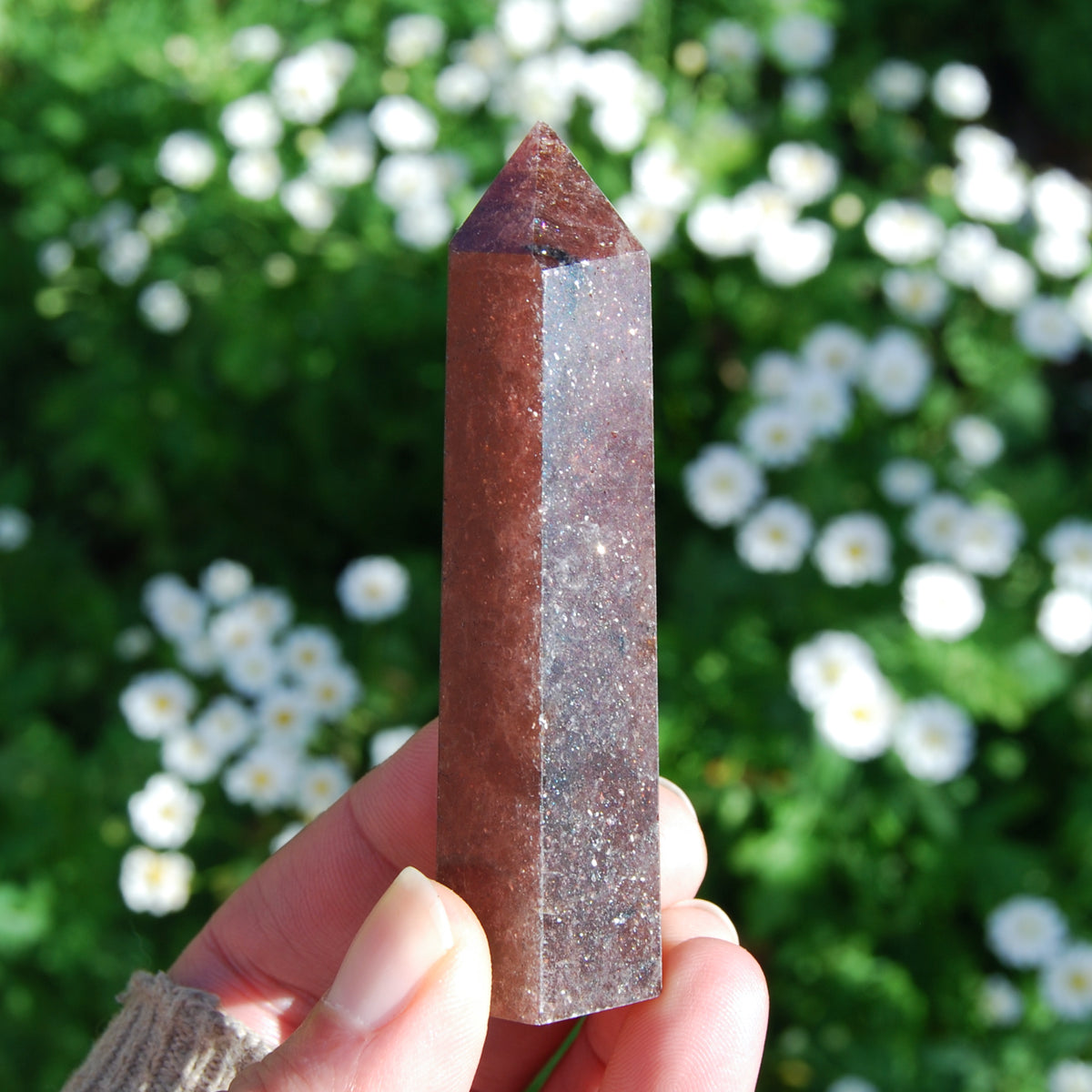 Strawberry Quartz Crystal Tower, Natural Strawberry Quartz Crystal 