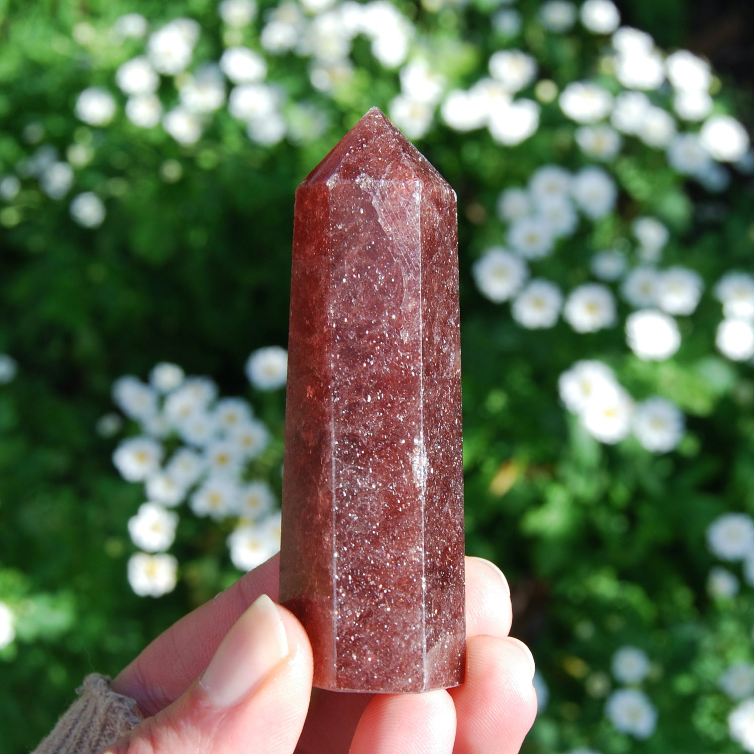 Strawberry Quartz Crystal Tower, Natural Strawberry Quartz Crystal 