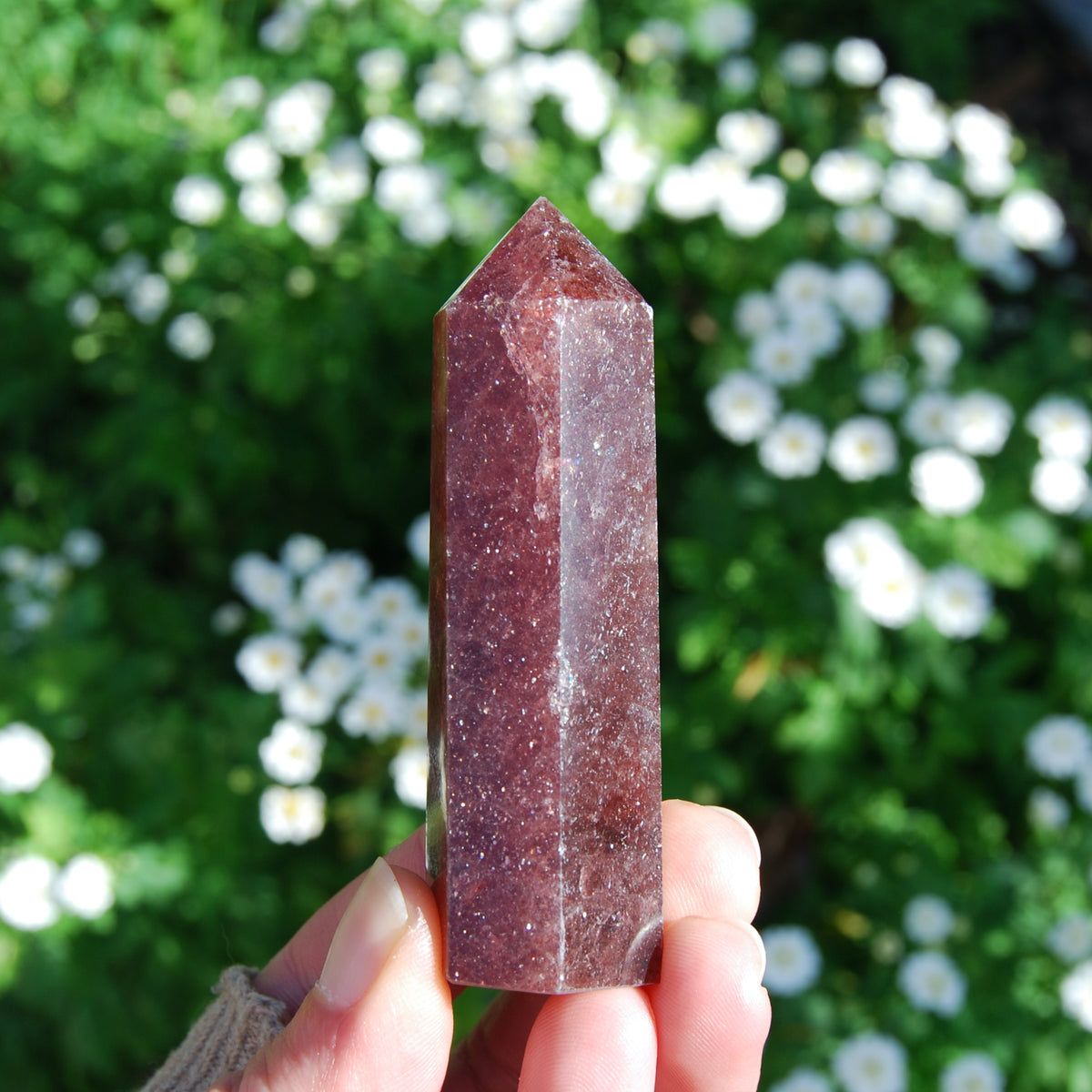 Strawberry Quartz Crystal Tower, Natural Strawberry Quartz Crystal 