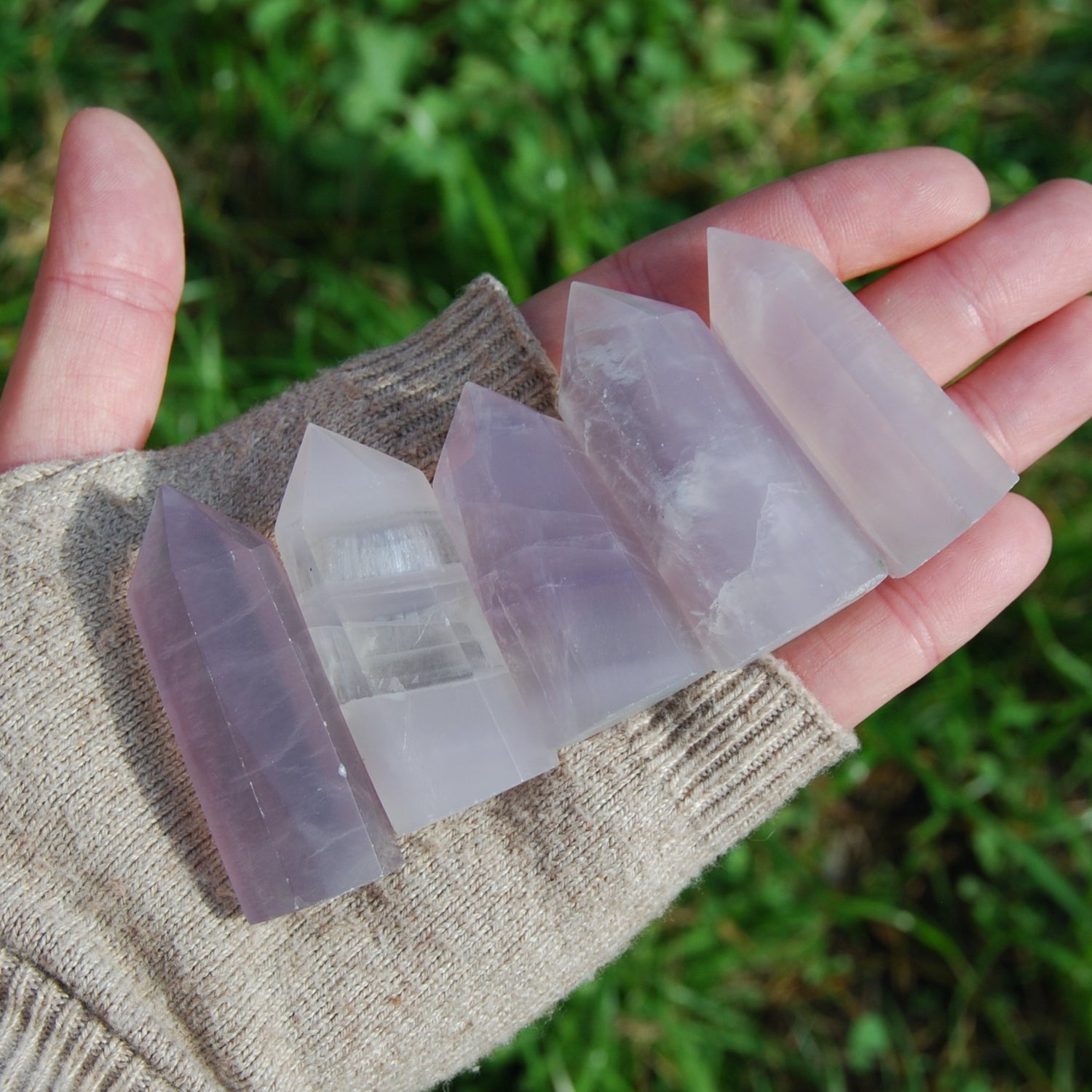 Yttrium Fluorite, Lavender Yttrium Fluorite Crystal Towers