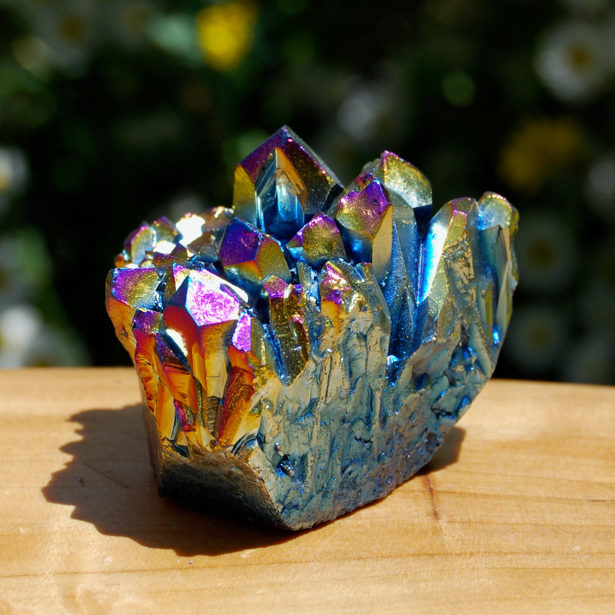Titanium Aura Quartz Crystal Cluster