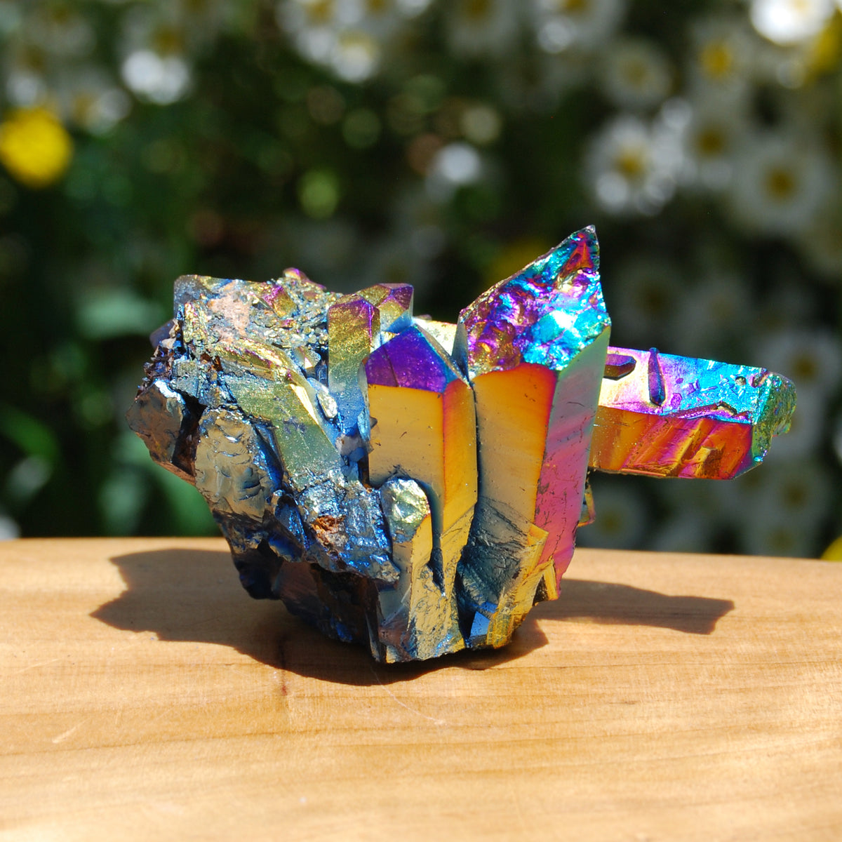Titanium Aura Quartz Crystal Cluster