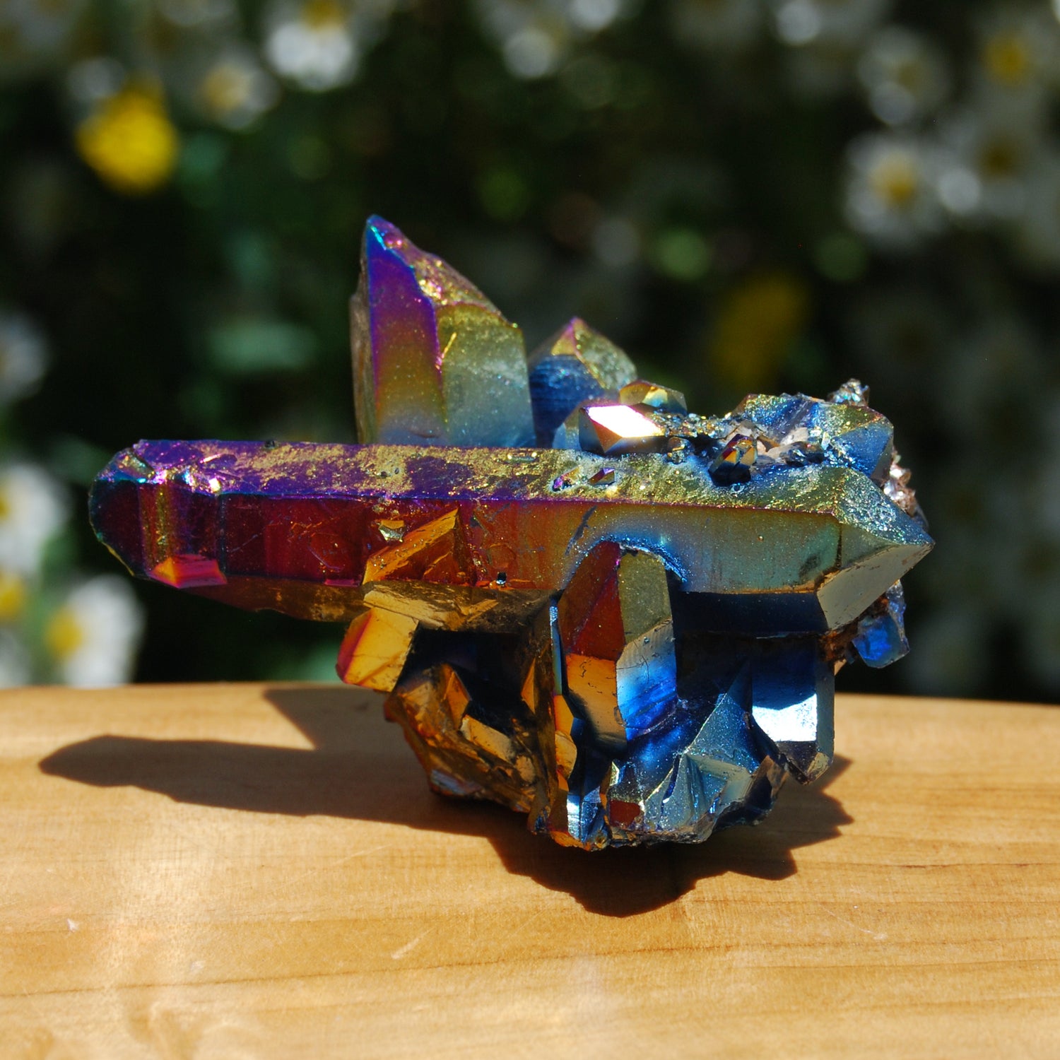 Titanium Aura Quartz Crystal Cluster
