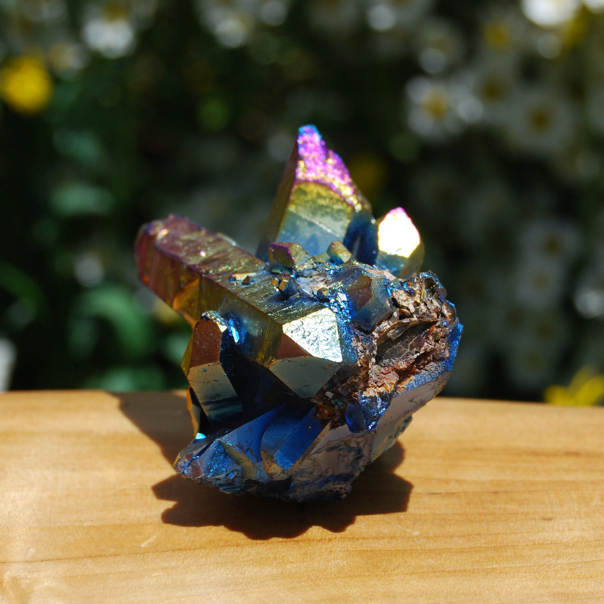 Titanium Aura Quartz Crystal Cluster