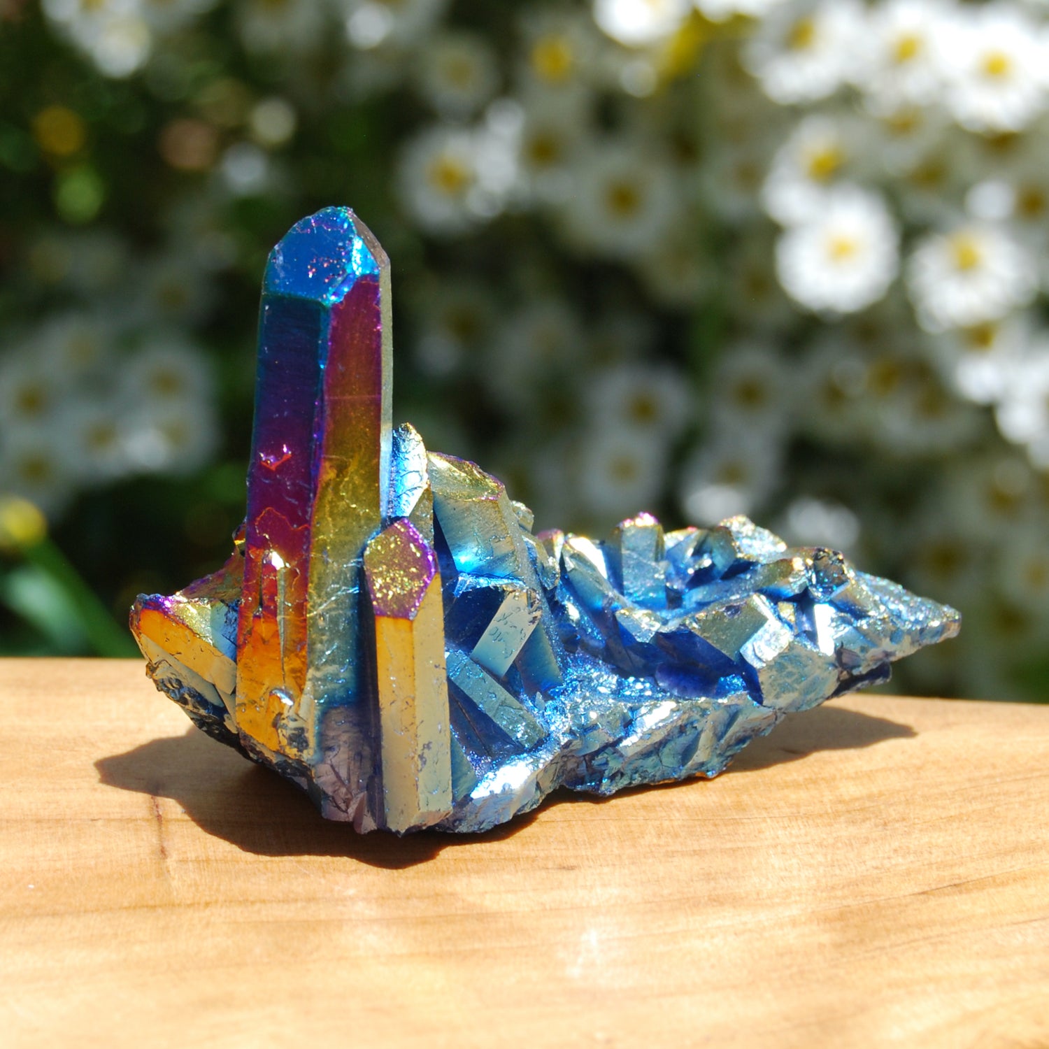 Titanium Aura Quartz Crystal Cluster