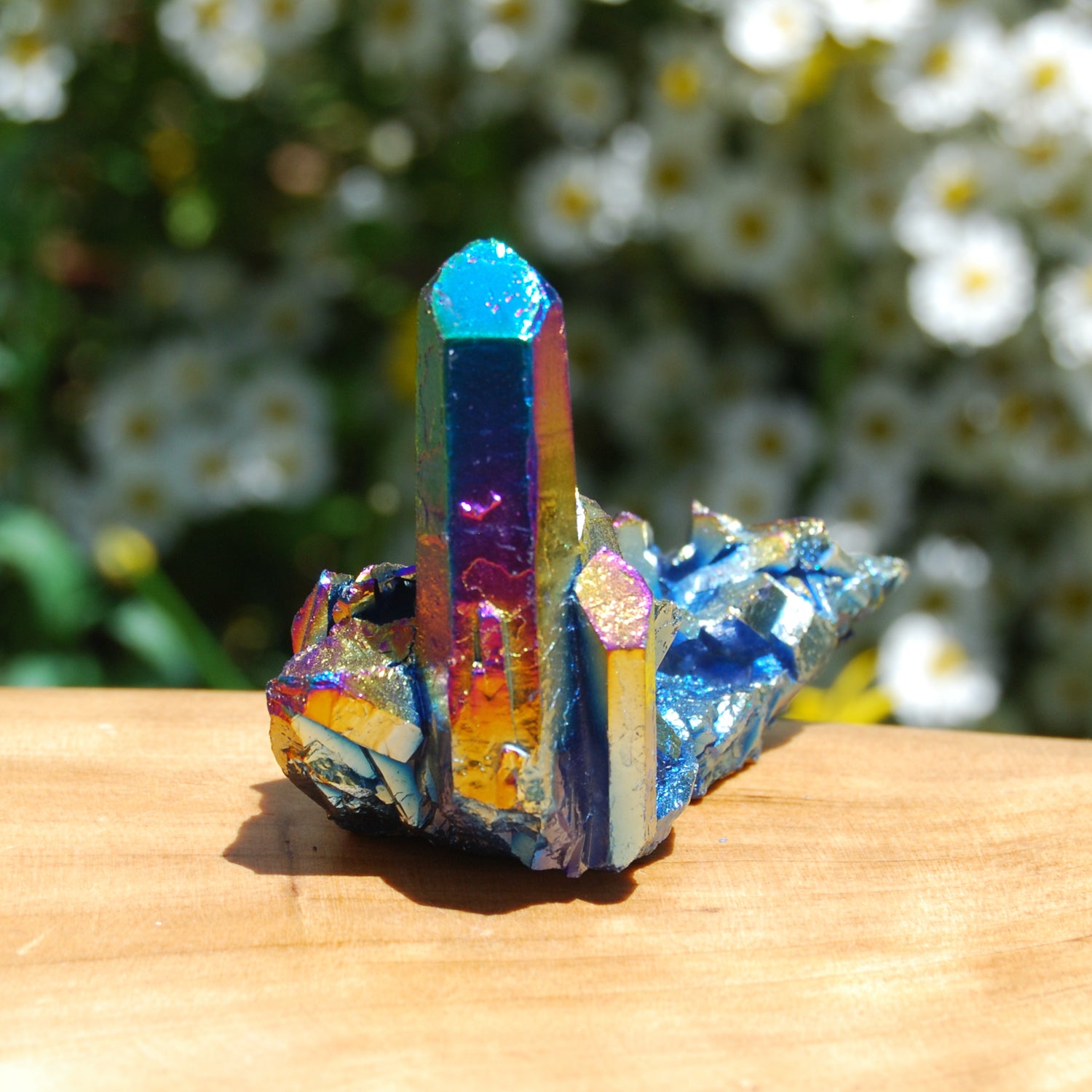 Titanium Aura Quartz Crystal Cluster