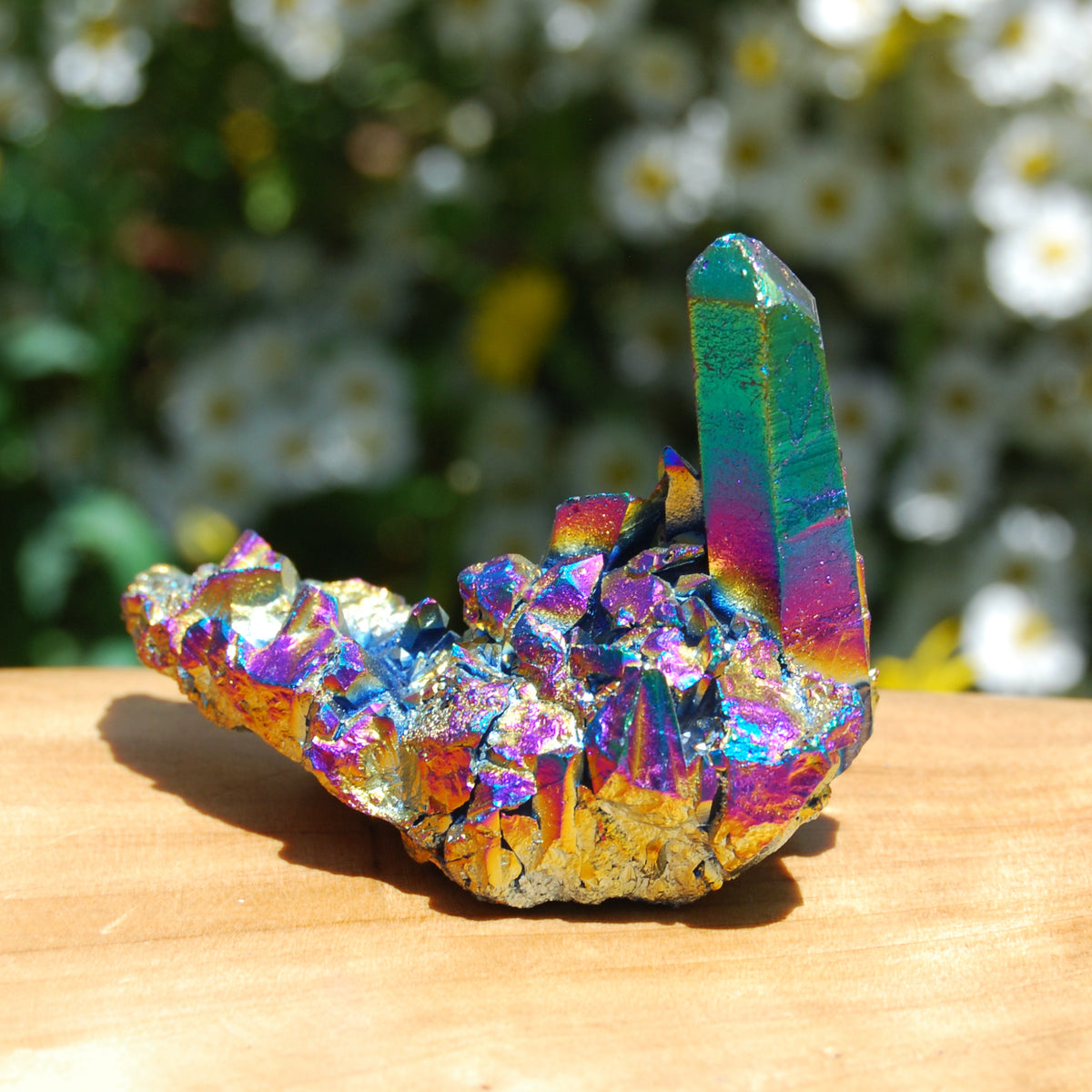 Titanium Aura Quartz Crystal Cluster