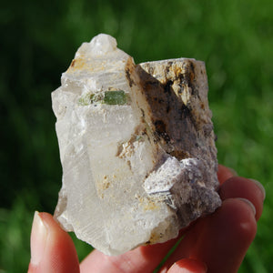 Raw Gem Lepidolite Green Tourmaline Lemurian Quartz Crystal Trapiche Cluster, Brazil LE5