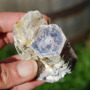 Raw Gem Lepidolite Green Tourmaline Lemurian Quartz Crystal Trapiche Cluster, Brazil LE5