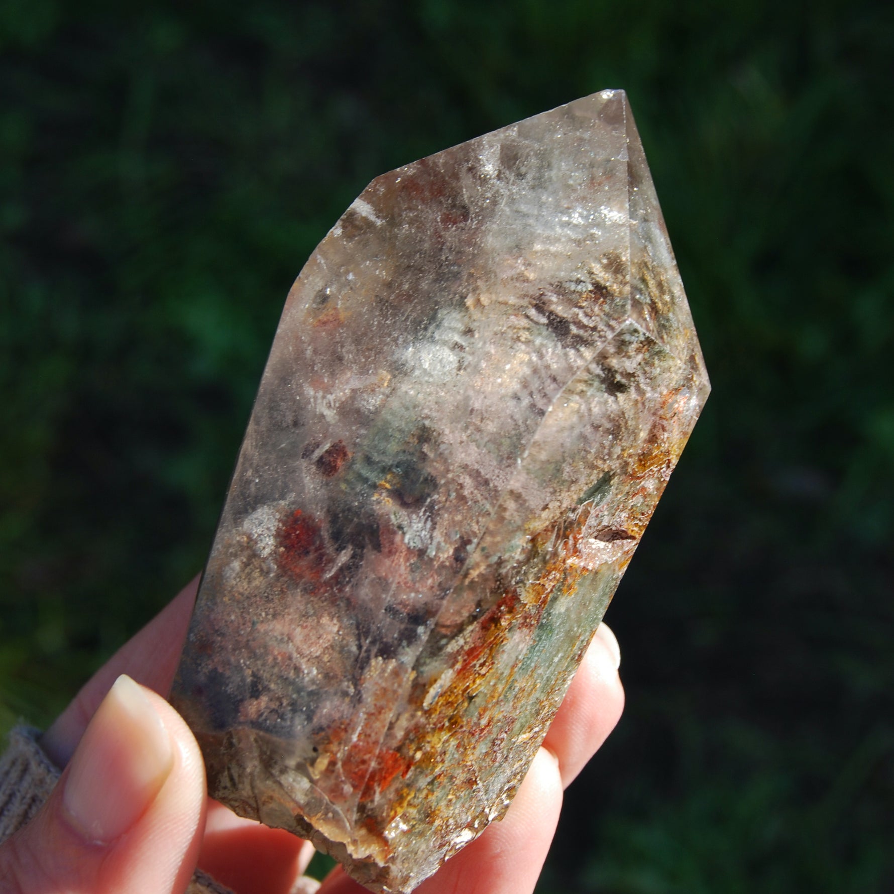 Scenic Garden Quartz Tower, Lodolite Quartz Crystal Tower