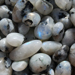 GuaranteedAAA Rainbow Moonstone Crystal Tumbled Stones, Super Flashy