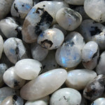 AAA Rainbow Moonstone Crystal Tumbled Stones, Super Flashy
