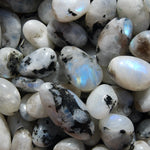AAA Rainbow Moonstone Crystal Tumbled Stones, Super Flashy