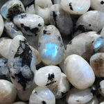 AAA Rainbow Moonstone Crystal Tumbled Stones, Super Flashy