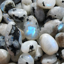 Load image into Gallery viewer, AAA Rainbow Moonstone Crystal Tumbled Stones, Super Flashy
