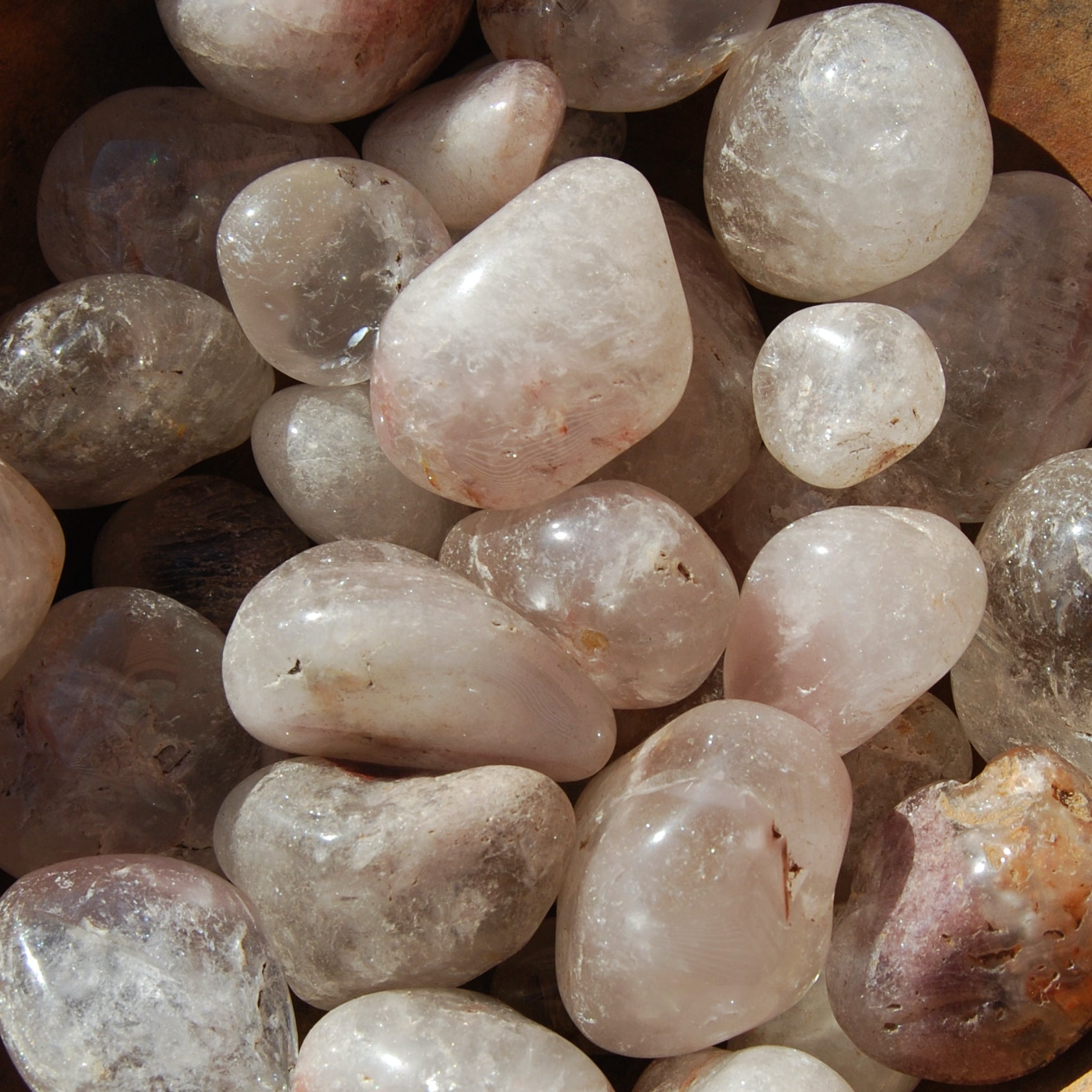 Pink Lithium Quartz Crystal Tumbled Stones